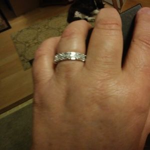 Sterling ring with crystal stones